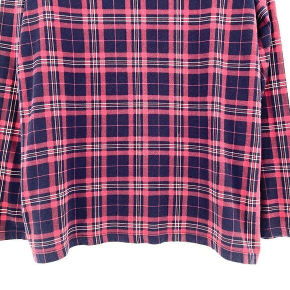Talbots Plaid Long Sleeve Top Black Red White Size XL - Picture 4 of 9